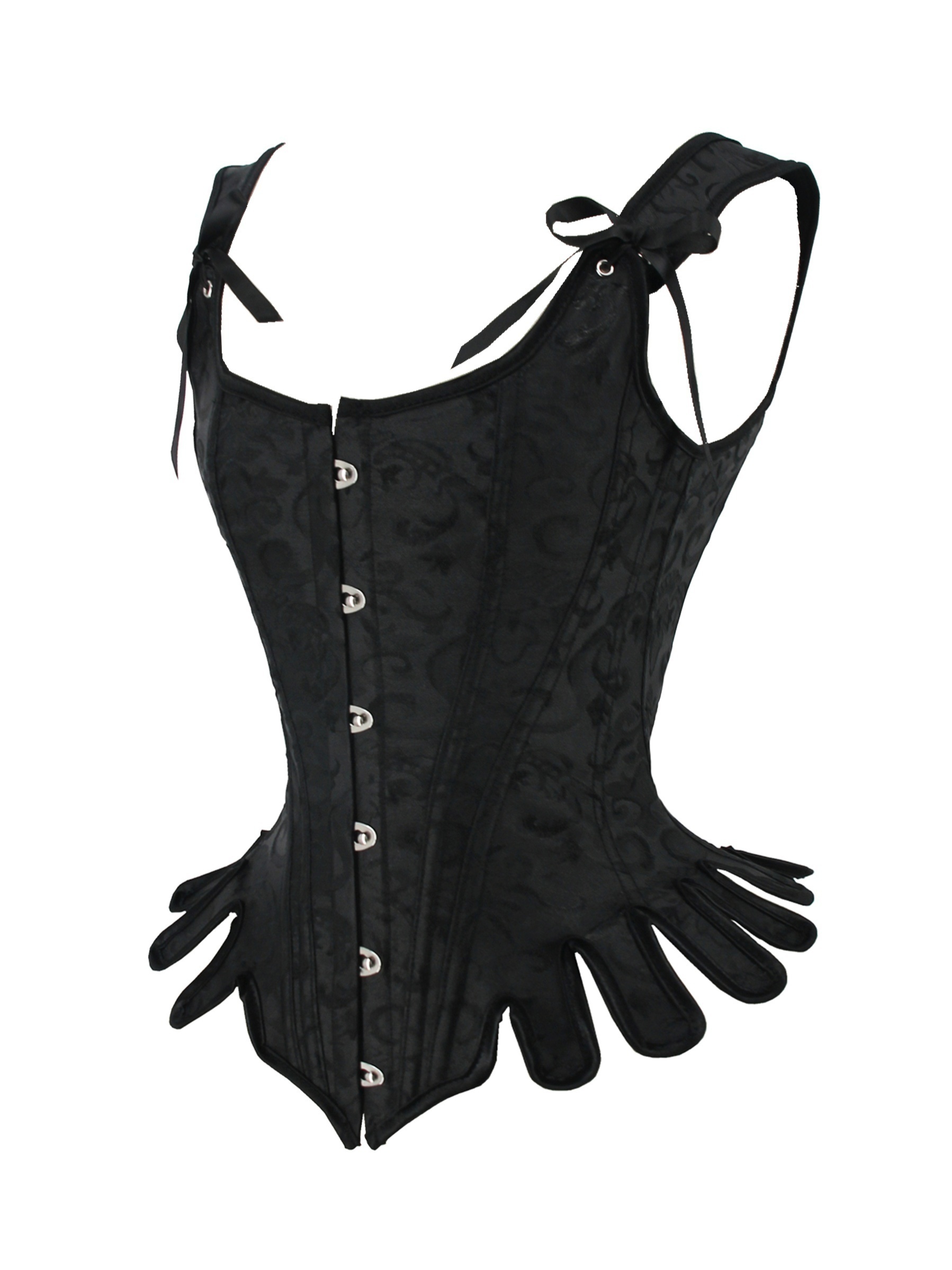 Vintage Gothic Steampunk Corset Top for Women - 1780'S Style Lace-Up  Bustier with Adjustable Spaghetti Straps, High Support \u0026 Scalloped Edges,  Black, ..., image size:800x1067