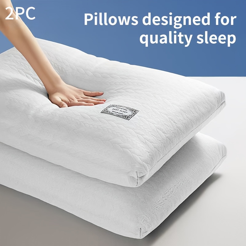 TEMU 2pcs Adult Knitted Fabric Pillow, With Soft And Adjustable Support, 19 * 29 Inches, Will Not Collapse, Used In The Bedroom, Very For Sleep