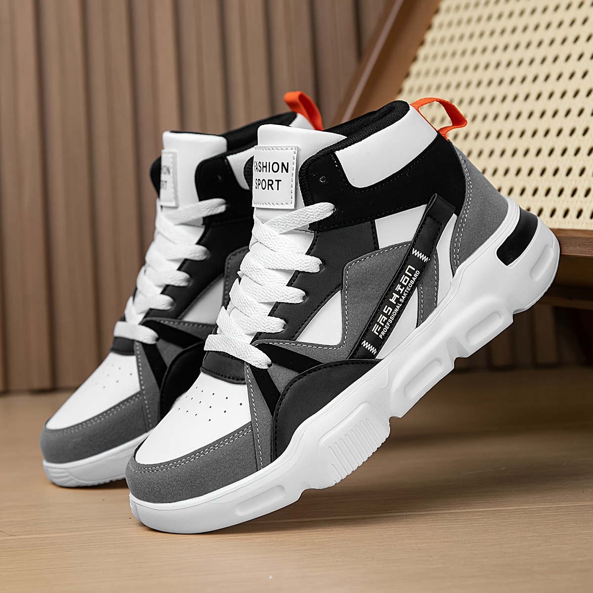 womens lightweight high top skate sneakers color block Temu