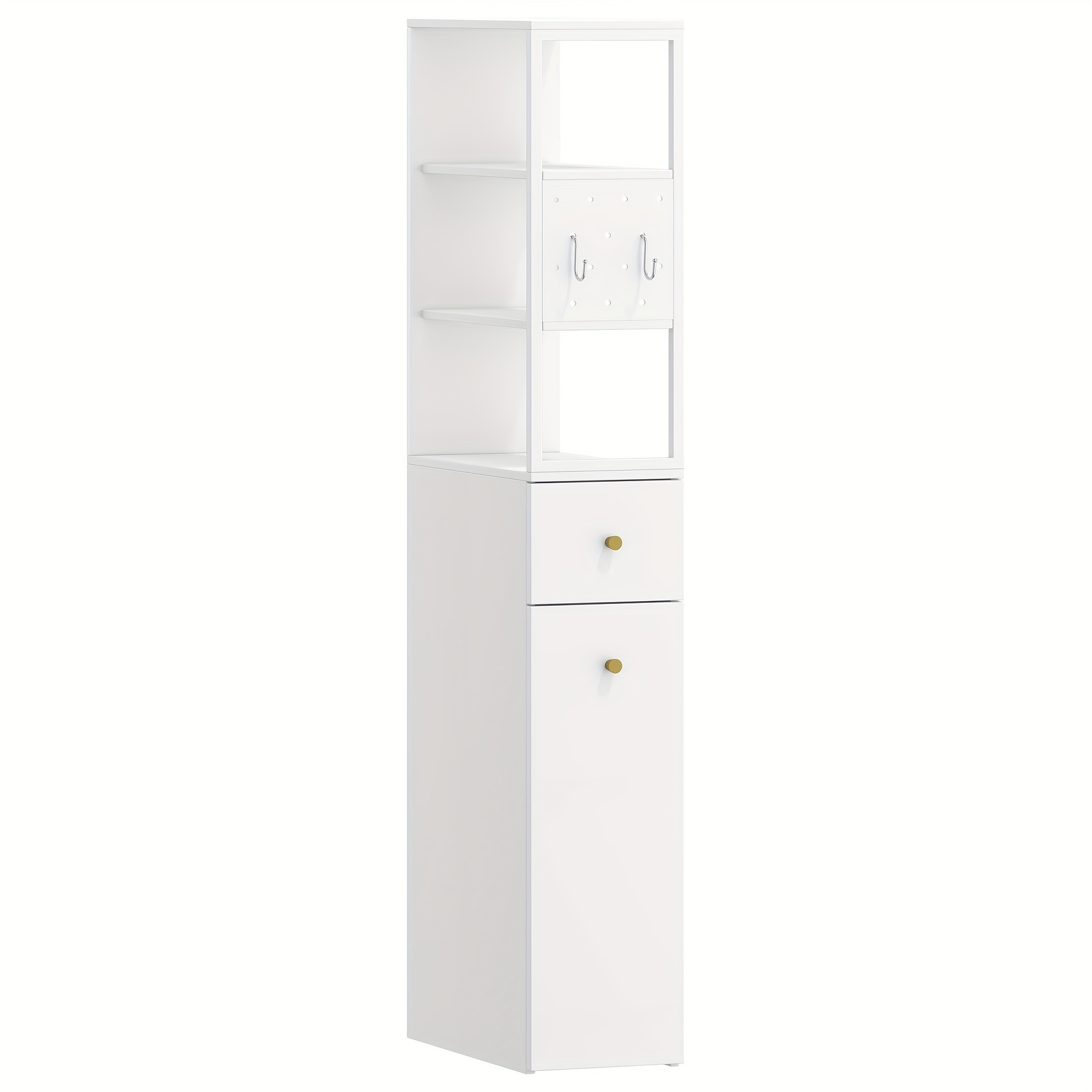 TEMU Gabinete móvil moderno, y estantes abiertos y cajón con ruedas - Almacenamiento para baño/cocina, para artículos de tocador, papel higiénico,