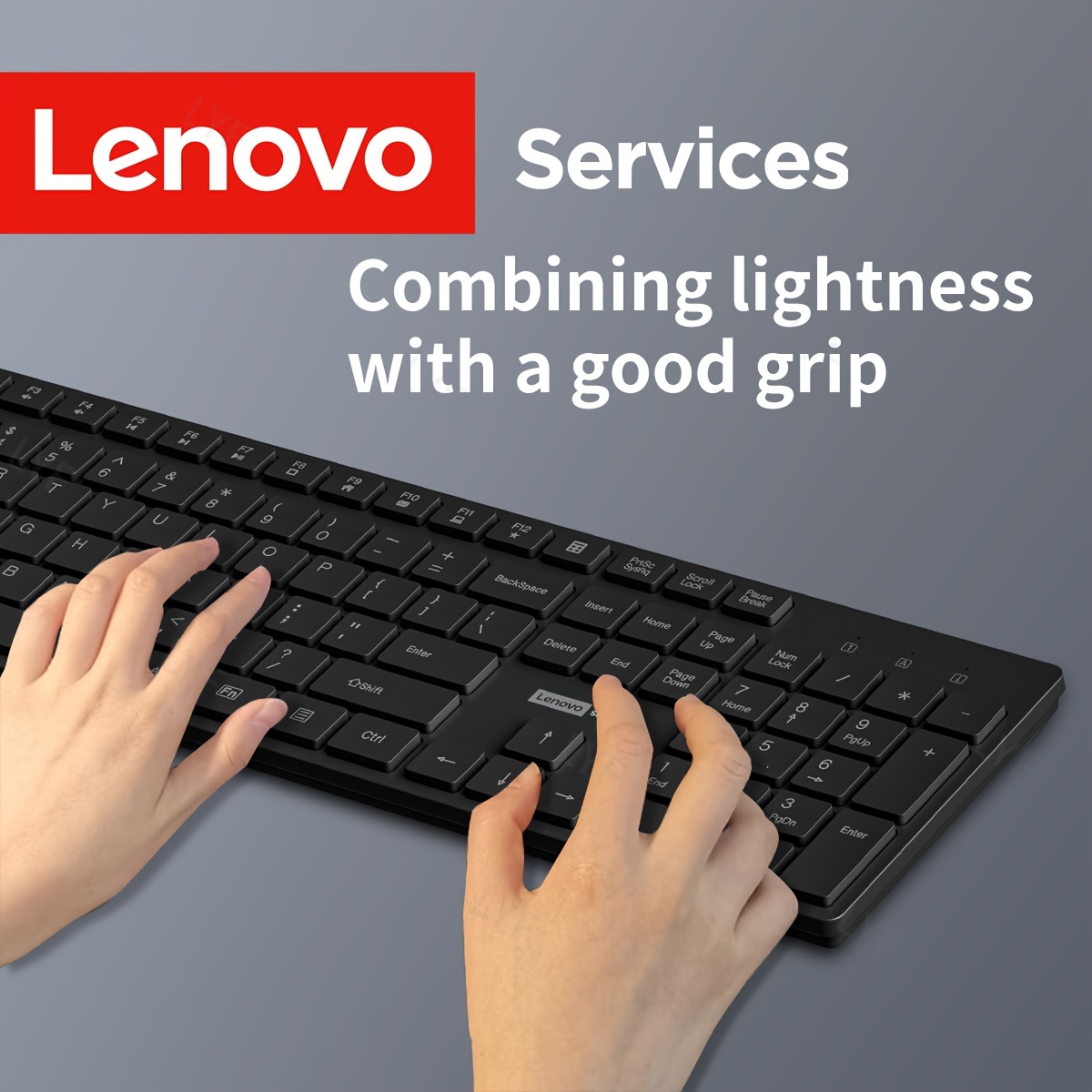 Lenovo KN220 Wireless 2.4G Keyboard and Mouse Combo,  for Laptops, Office and Home Use