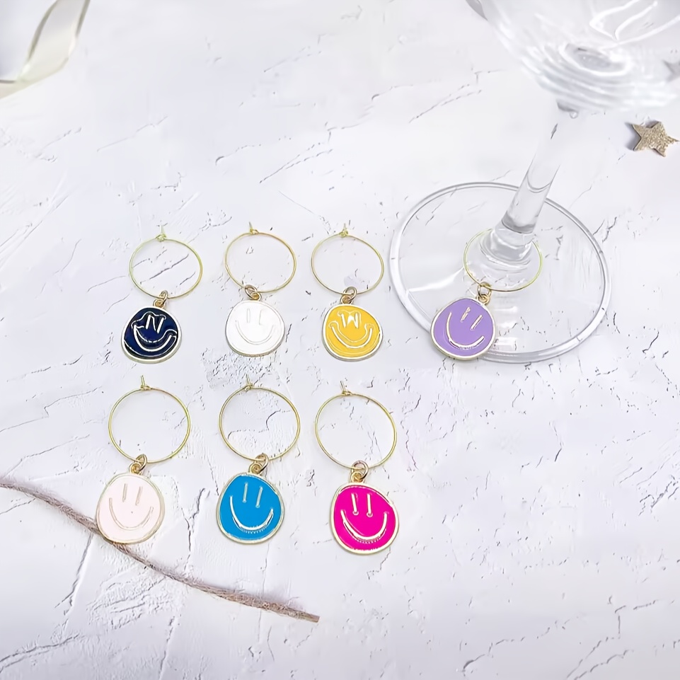 Wine Charms New Fashion Design 6PCS Wine Glass Charms Rings Marker Christmas Par