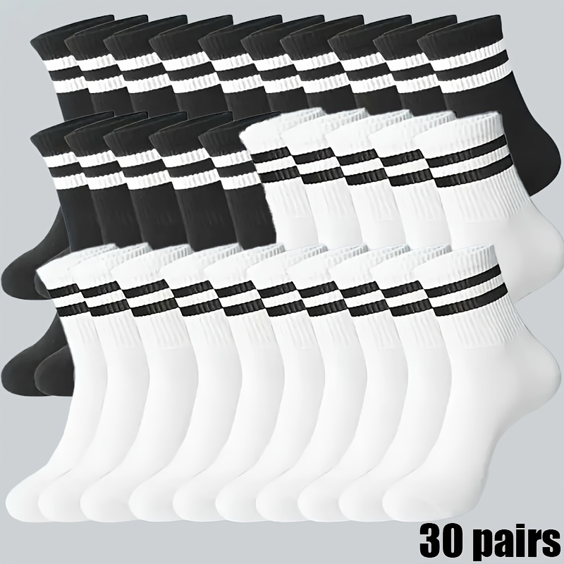 30/50 par pack med svarta och vita randiga midjestrumpor för - Temu Sweden