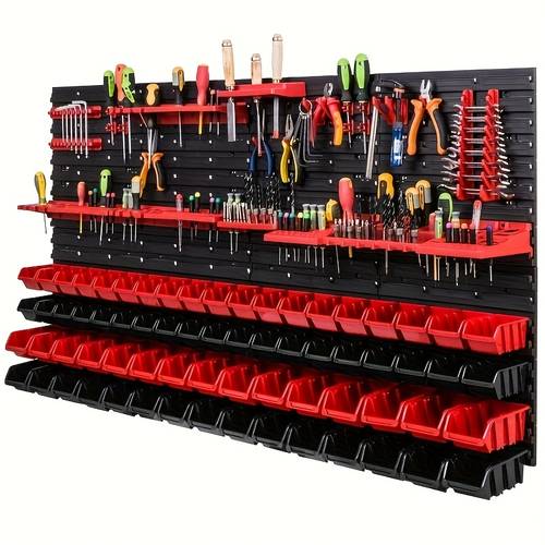 item picture large tool organizer rack garage tool holder screwdriver and wrench storage box for screws nuts bolts nails beads and small hardware wall mounted tool shelf garage organizer and storage rack ideal gift suitable for home garage and workshop perfect fathers day present