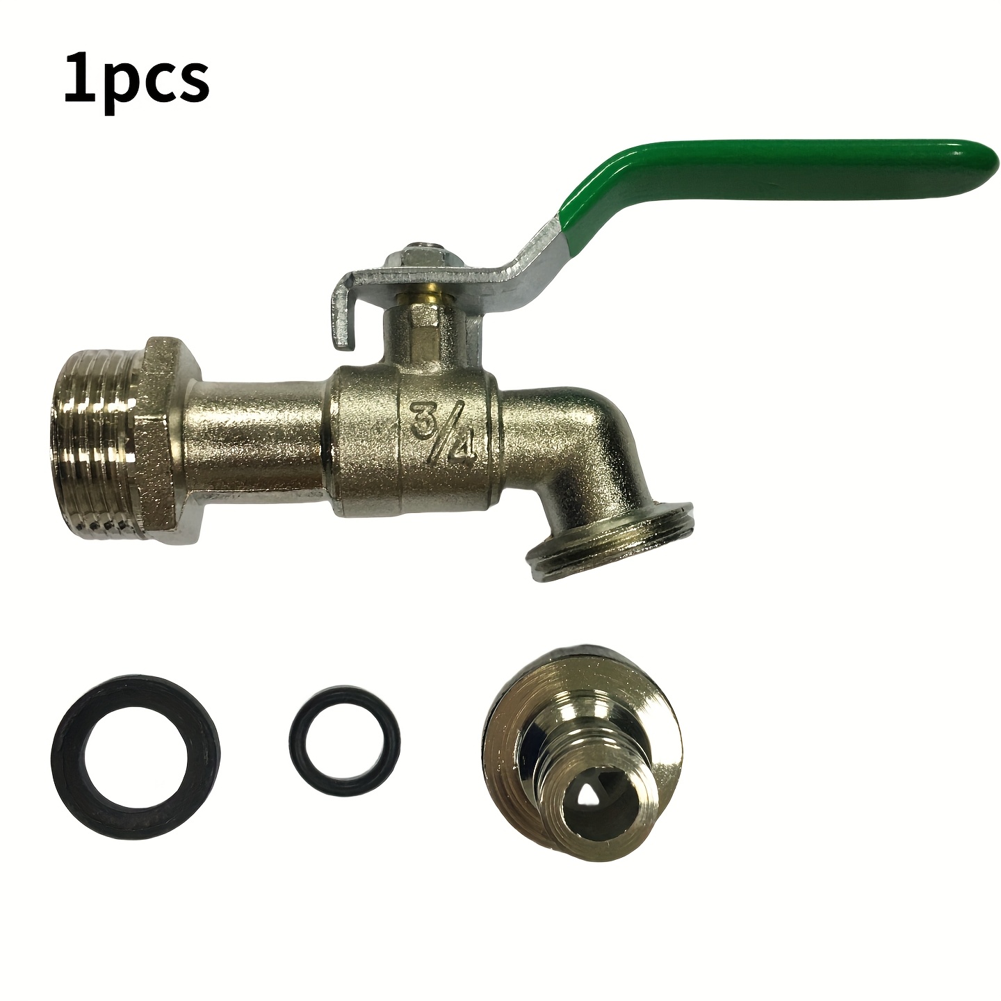 Image of 1pc Garden Tap Made Of Alloy, Featuring A 3/4 Inch Connector, Ball Valve, Painted End, Universal Thread Standard, Complete With A Nozzle, , Resistant To Rust And