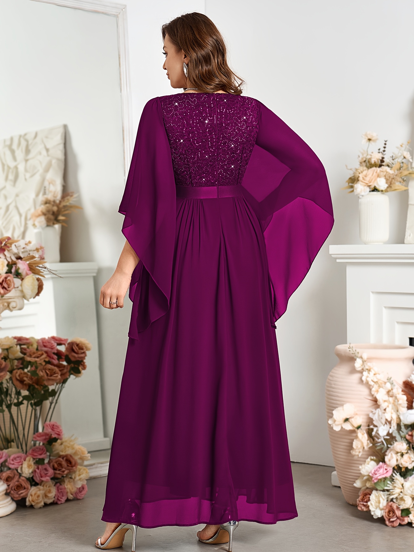 plus size plus size elegant plus size v neck lace trimmed Temu