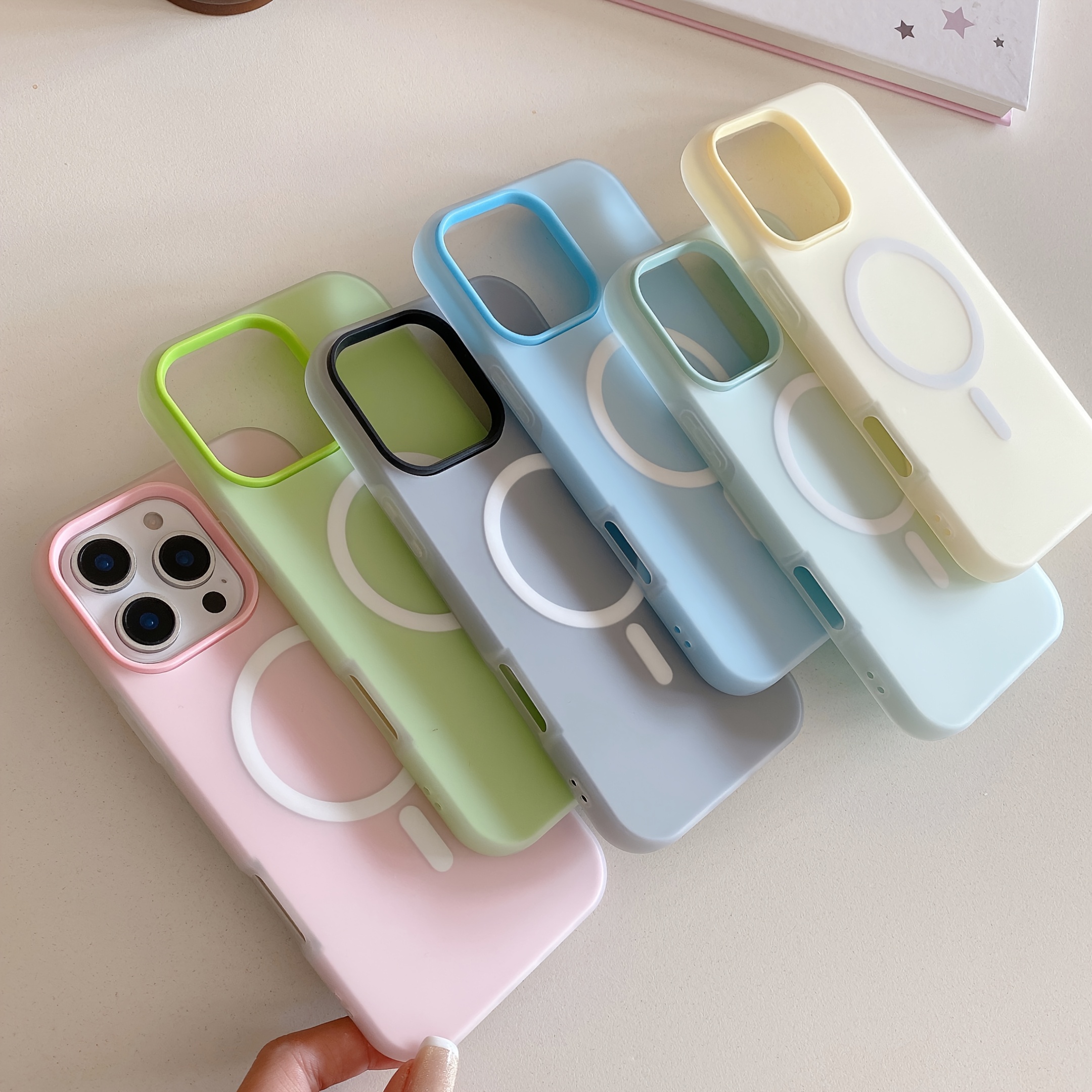 New Macaron Color Magnetic Phone Case is Suitable for iPhone 16 16pro 16proMax 15 15Pro 15ProMax 14 14Pro 14ProMax 13 13Pro 13ProMax 12 12Pro 12ProMax 11pcs Anti Drop Hard Shell Phone Case
