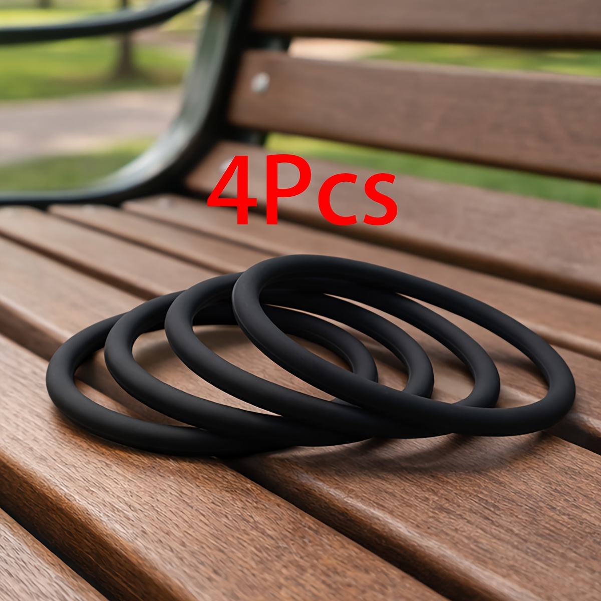 E-shop 4er-Pack Solides Rundes Schwarzes Silikonarmband, modisches und vielseitiges Armband, geeignet für den täglichen Gebrauch und ein gutes Geschenk