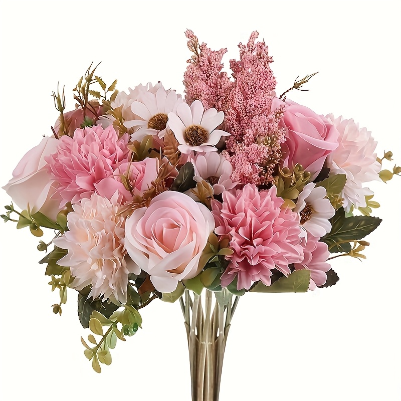 Aoyfuwell Bouquet Di 12 Ortensie Artificiali - Fiori Finti In Seta Per Composizioni, Centrotavola E Decorazione Casa Giardino - 6 Colori Misti