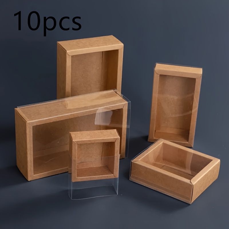 TEMU 10pcs, New -out Boxes Window Kraft Box Small Packaging Drawer Box Birthday Box Bridal , Small Business Supplies, Packaging Box, Decorations, Box, Stuff