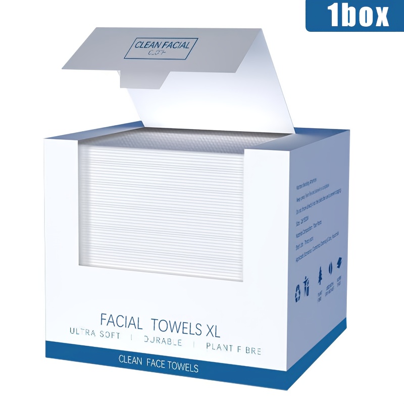 TEMU /3 Boxes Disposable Box Facial Towels Cleansing Towels Extra Large Thickened Dry And Wet Dual Use 40 Sheets/*30cm
