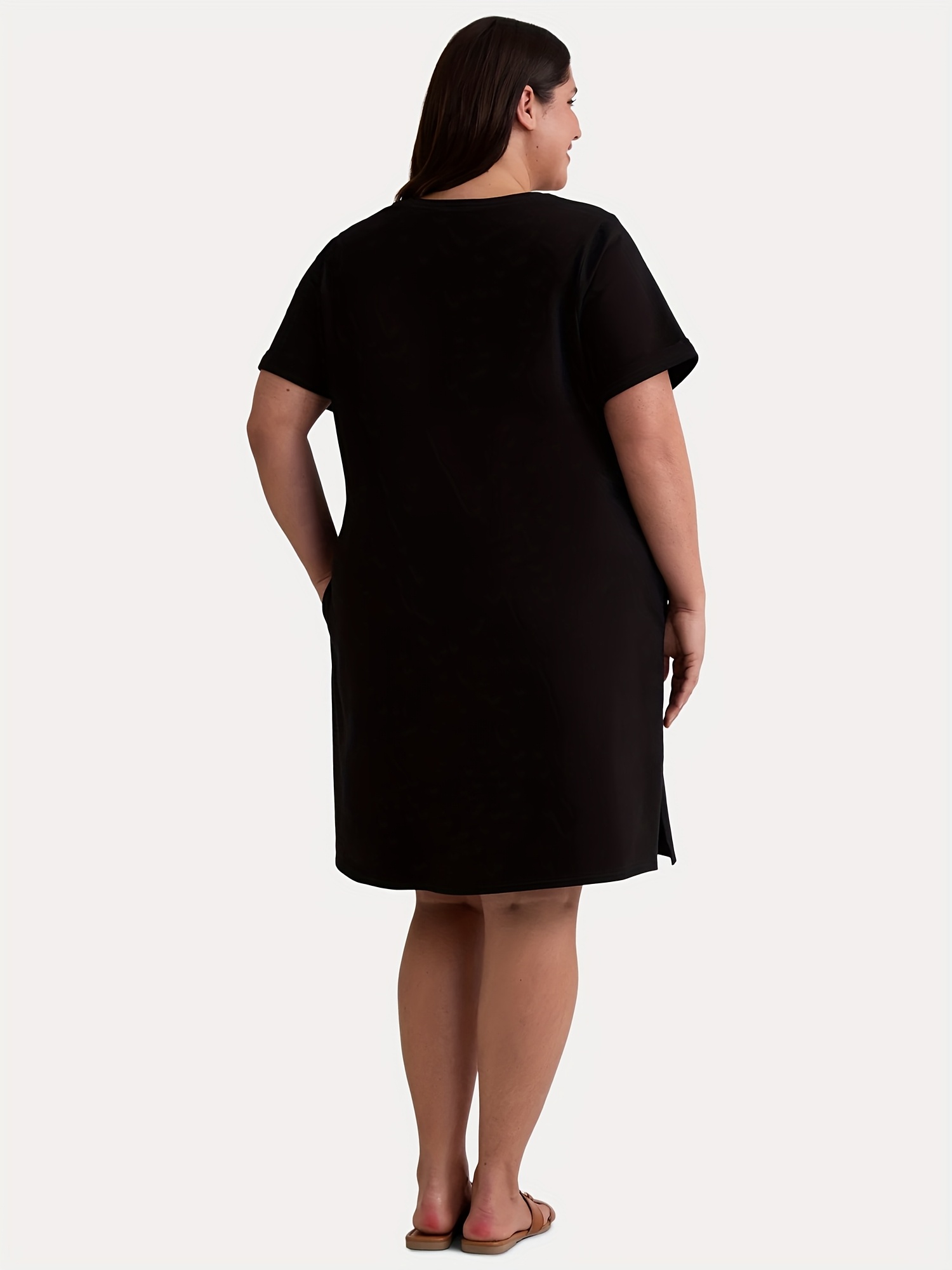 plus size grey t shirt dress Cabo Chic Embroidered T-Shirt Dress In Grey Curves – Impressions Online  Boutique