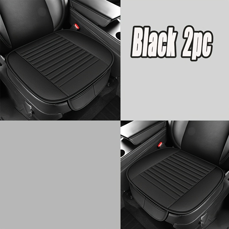 2pcs Faux Leather Breathable Car Front Seat Protective Cover, Half-wrapped Seat Cover With Non-slip Bottom, Soft Sponge Filling, Universal Car Seat Cover