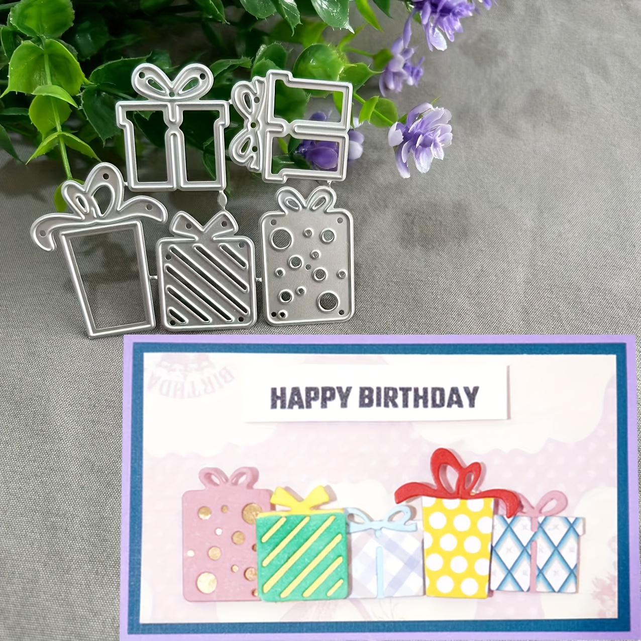 TEMU 1pc Metal Die Cut Gift Box, Perfect For Scrapbooking And Embossing, Ideal For Handmade Greeting Cards And Gift Card Designs