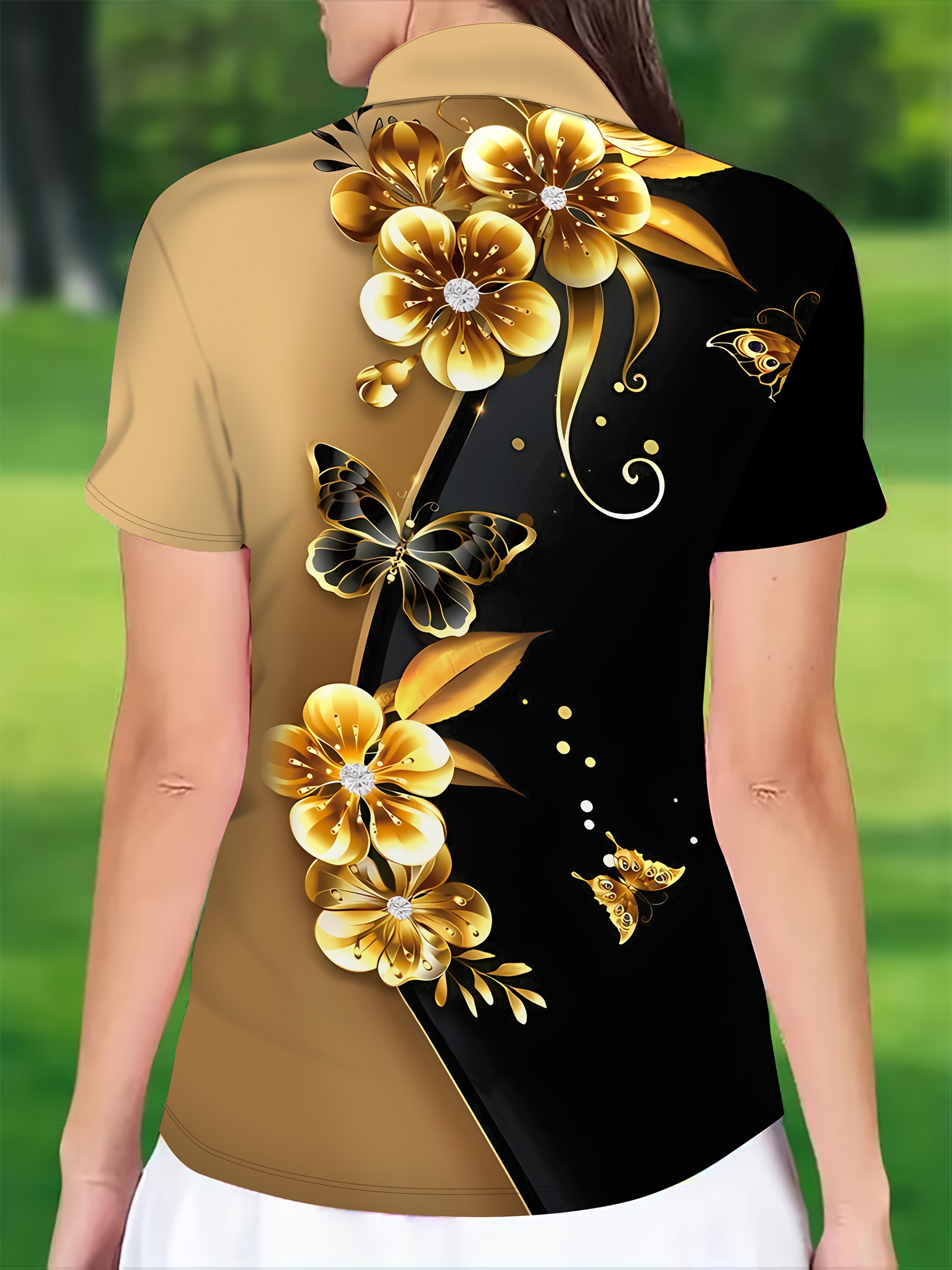 chemise femme manches courtes noir jaune à imprimé Temu Switzerland