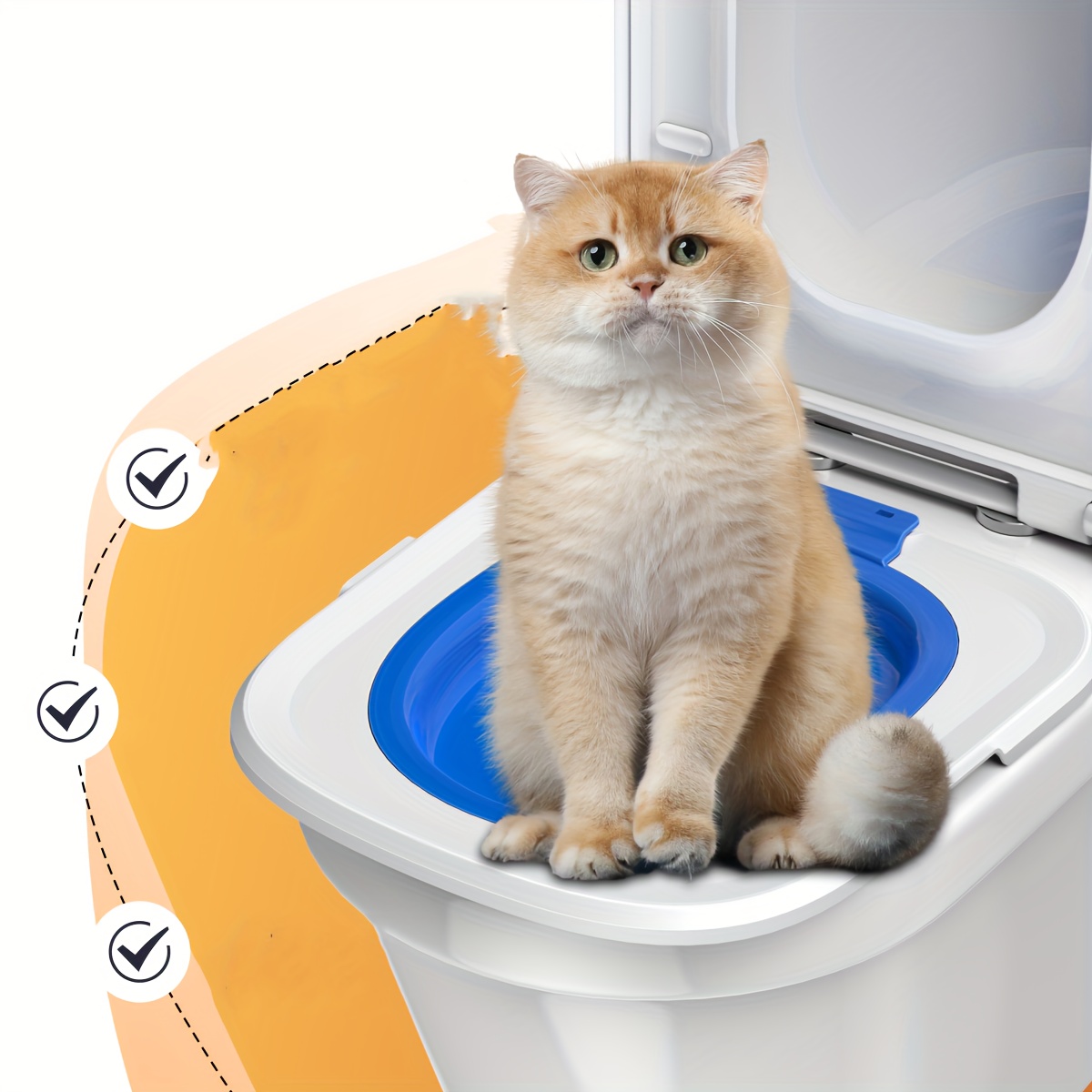 Cat Supplies Toilet Seat Cat Litter Tray Pet Kit Litter Cat Toilet Training  Kit, 5-Piece Cat Toilet Training Tool Pet Cat Toilet Seat Trainer Urinal