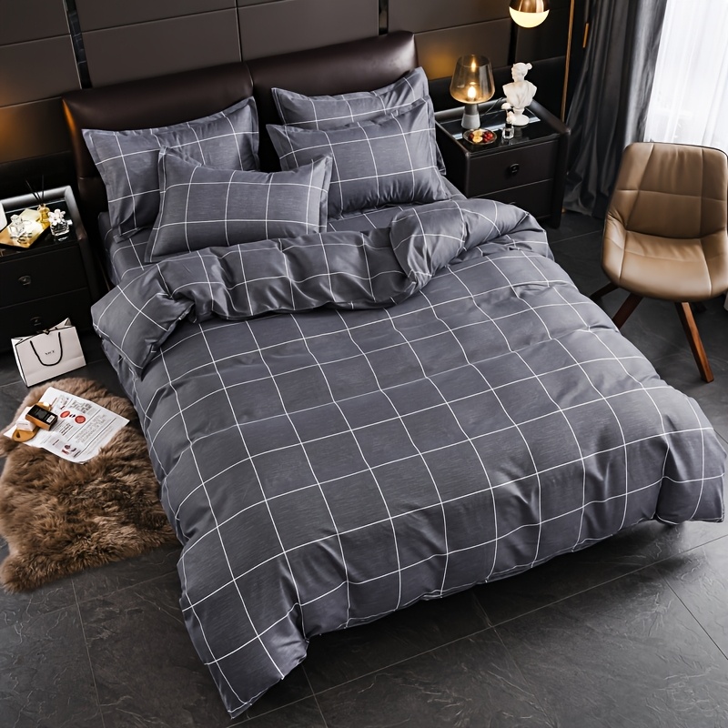 3pcs Geometric Pattern Bedding, -garde Design Aesthetics, Skin-friendly Material, Soft And Breathable, Suitable For , Versatile For Settings