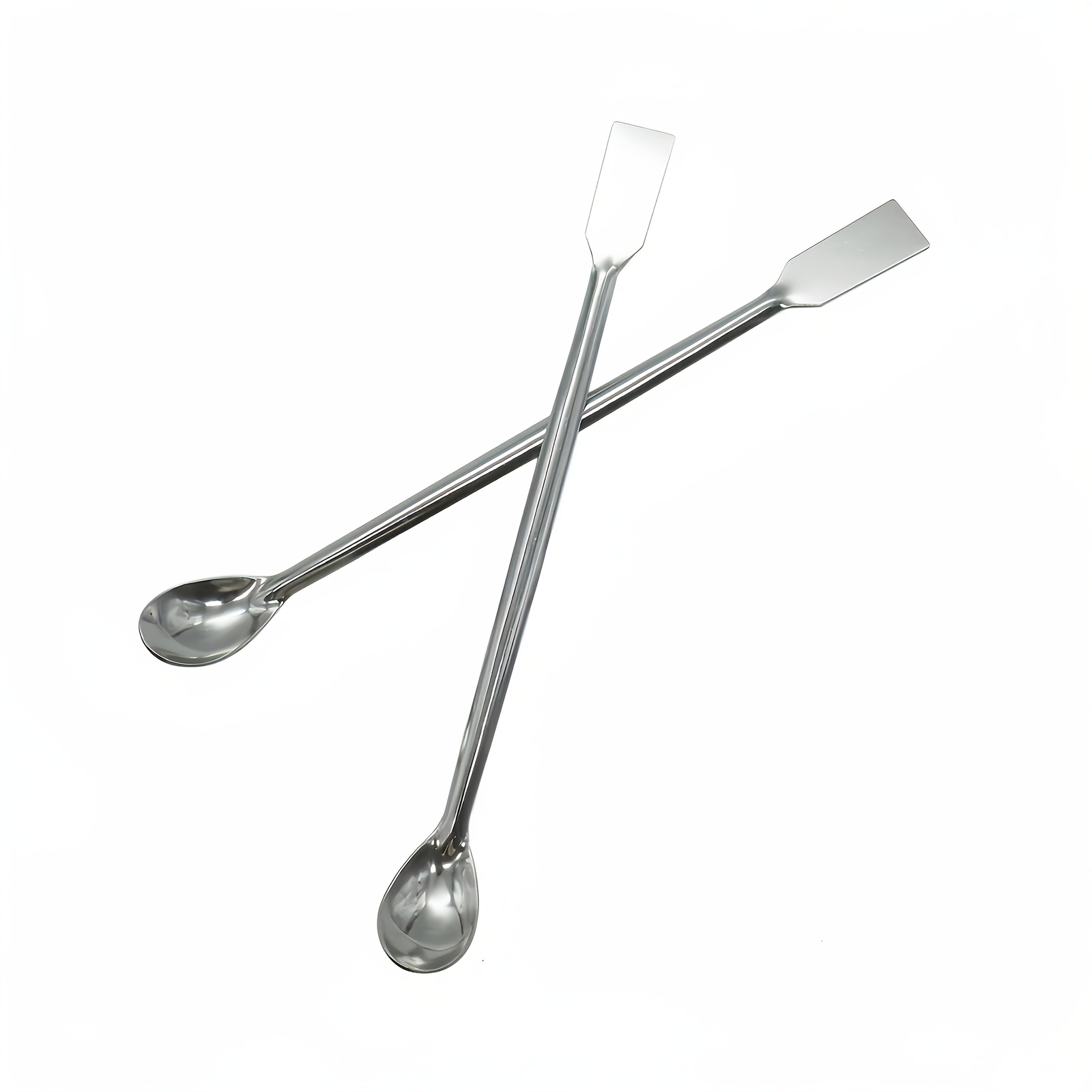 Set Of 2 Stainless Steel Spoons With Double Ends - Versatile Tools For Laboratory And Kitchen Use, Featuring A Flat End For Material Transfer, Sturdy And Easy To , Ideal And Hobbies