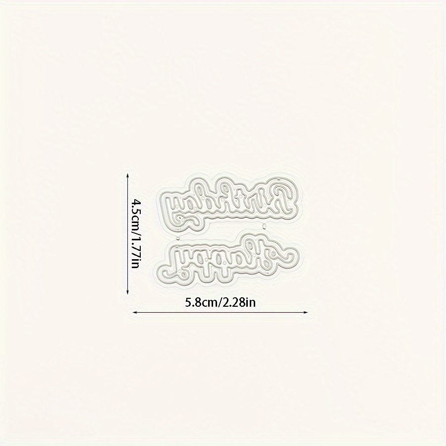 2024 New Arrival Small Layer Happy Birthday Word Letter Background Silver Metal Cutting Dies For Scrapbooking Photo Album Card Making Knife Mould Blade Punch Stencil