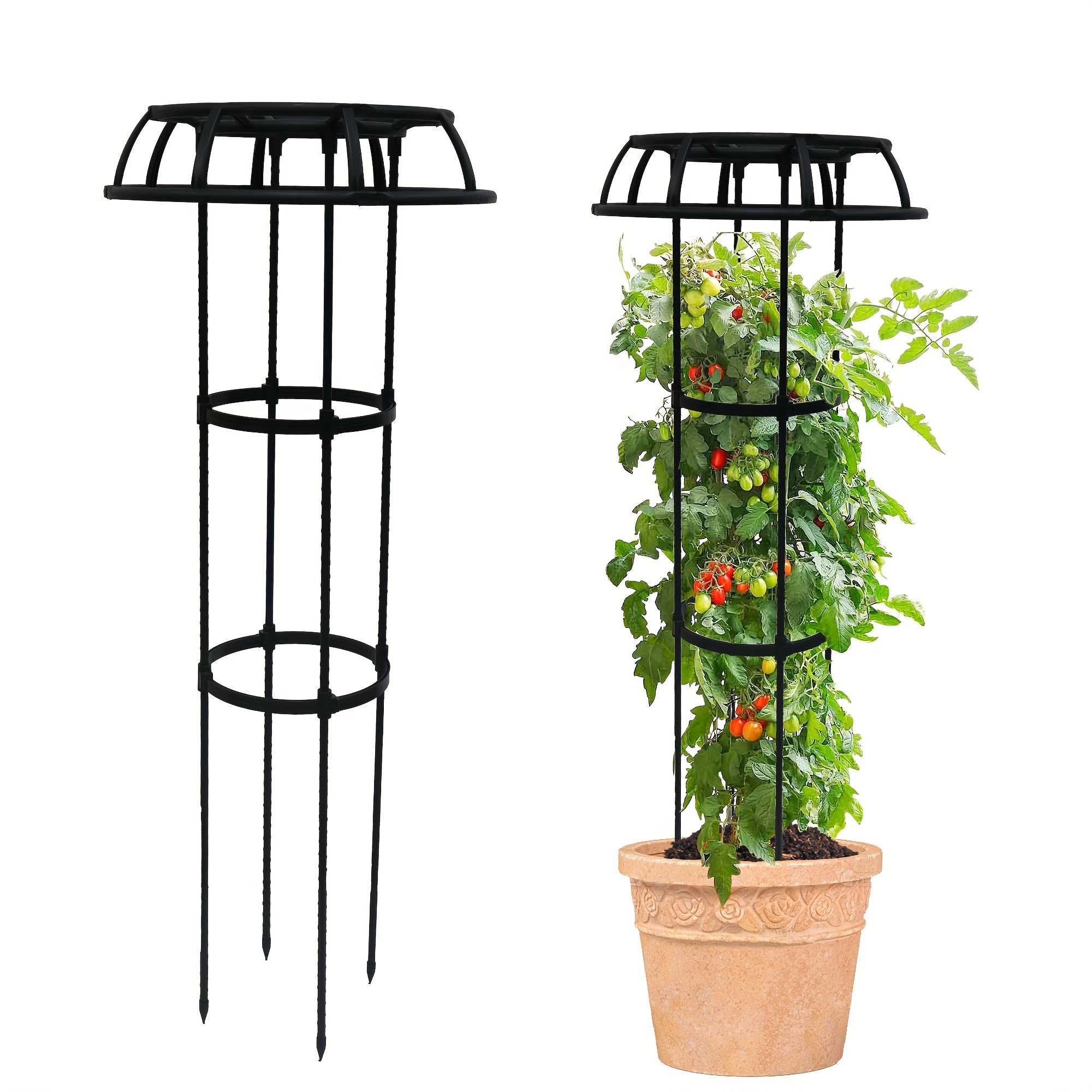 

1pc 41 Inch Splicing Plant Mushroom Top Climbing Support Frame, Outdoor Climbing Vine Flower Frame, Horticultural Flower Support Column Frame