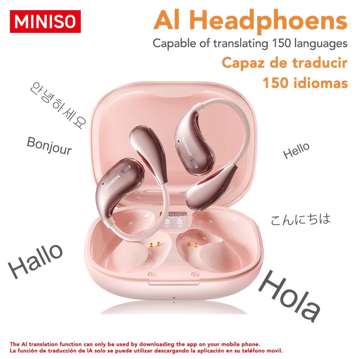 X33 AI Translation Wireless Earbuds Open Ear Earbuds, 35Hrs Playtime, On  Ear Headphones Long Distance Connection Headse