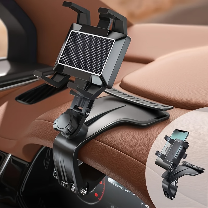 

Car Phone Holder, Multifunctional Car Dashboard Holder, With 360° Adjustable Spring Clip, Suitable For 3 To 7 Inch Smartphones