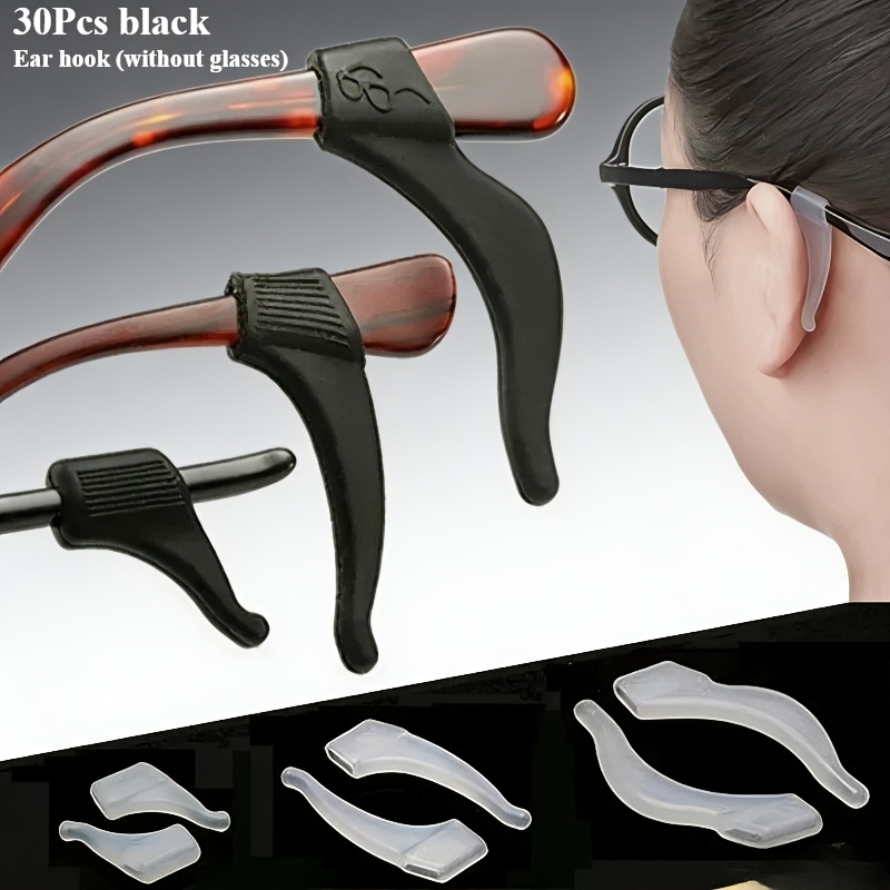 TEMU Lot de 30 crochets d'oreille antidérapants pour femmes et hommes, manchons d'oreille antidérapants pour branches de lunettes, , accessoires de