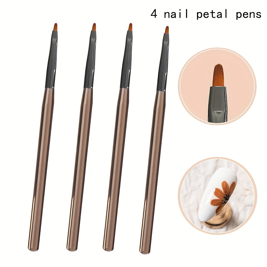 E-shop 4 Nailart-Pinsel, Blütenblatt-Pinsel, transparente Stäbe, lichtkeimende farbige Linienzeichnungen, Gradient Universal, -up Nagelwerkzeuge,