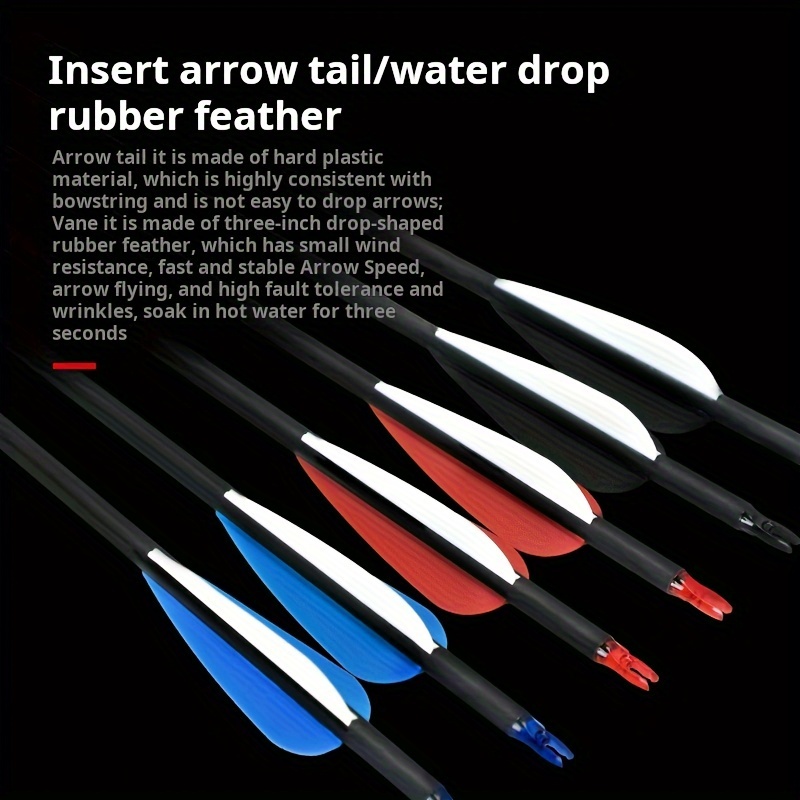 

12pcs Premium Mixed Carbon Fiber Arrows With Black & , 7.8" - Ideal For