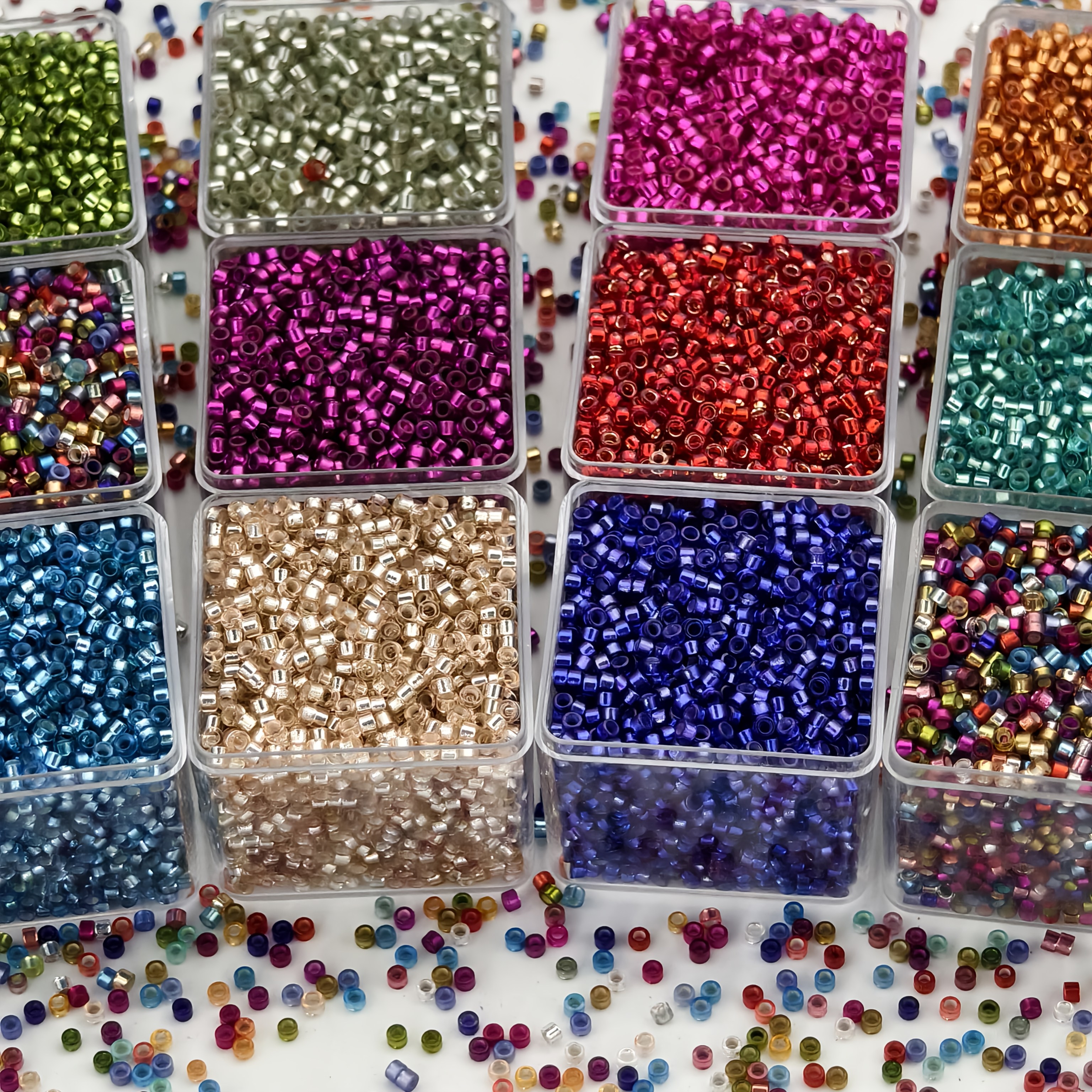 TEMU 1998pcs 2.5mm Glass Seed Beads, Solid Color Diy Handmade Jewelry Material, High-quality Beading, For Clothing, Shoes & Boots, And Jewelry