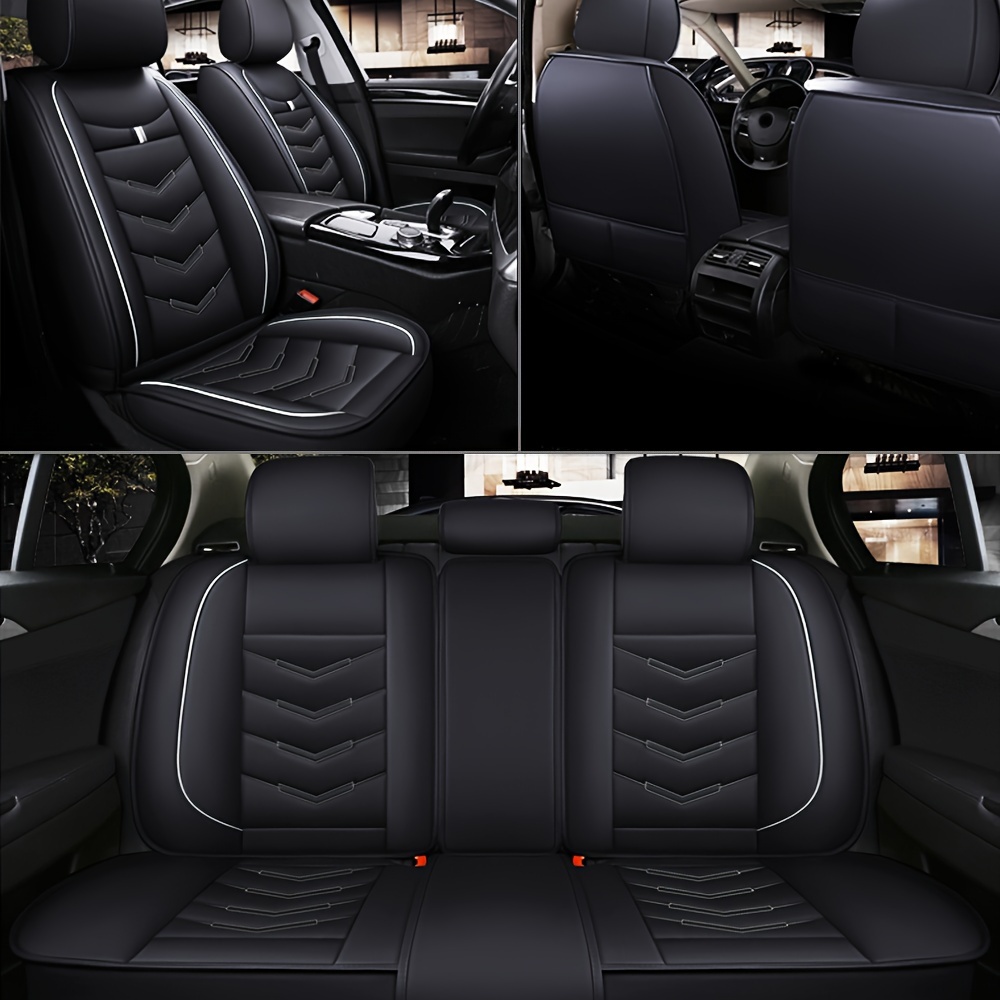 5 Seater Car Seat Covers Front Rear Full Set Of Seats Car Seat Covers Comfortable All Weather Car Seat Covers Faux Leather Seat Covers