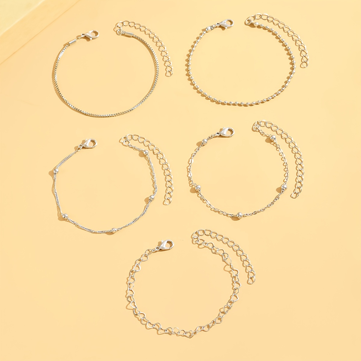 Set of 5 Stylish Daily Bracelets