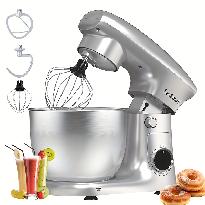 TEMU 3-in- Stand Mixer, 10-speed Mixer With Button, Including 5.5qt Stainless Steel Bowl, Dough Hook, Mixer, Egg Mixer, Spatula