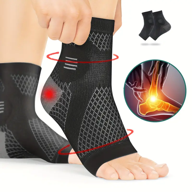 premium ankle compression socks compression sleeves with arch and ankle support open toe design neuropathy socks elastic brace for daily wearing and outdoor activities Product details 1