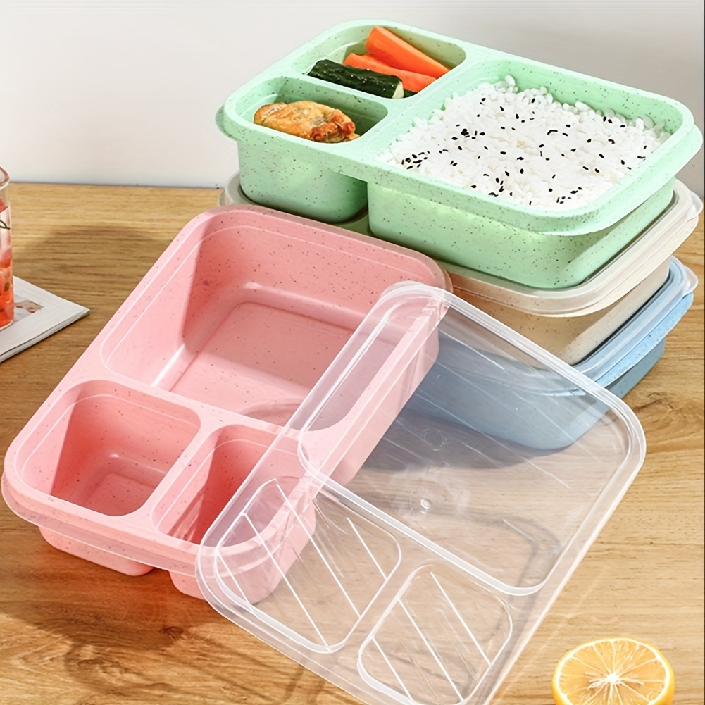 leak proof bento lunch box with compartments     outdoor meals   plastic easy to clean details 0