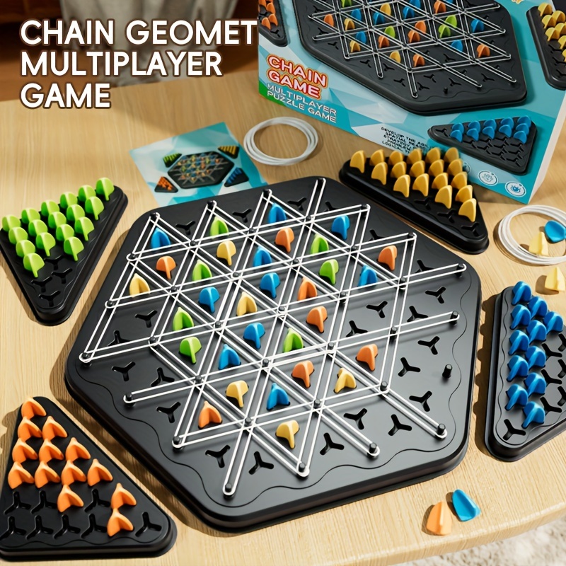 

Triangle Chain Chess - Multiplayer Strategy Game For Kids Ages 3-6, Enhances Focus & Logical Thinking, Educational Puzzle Board Toy