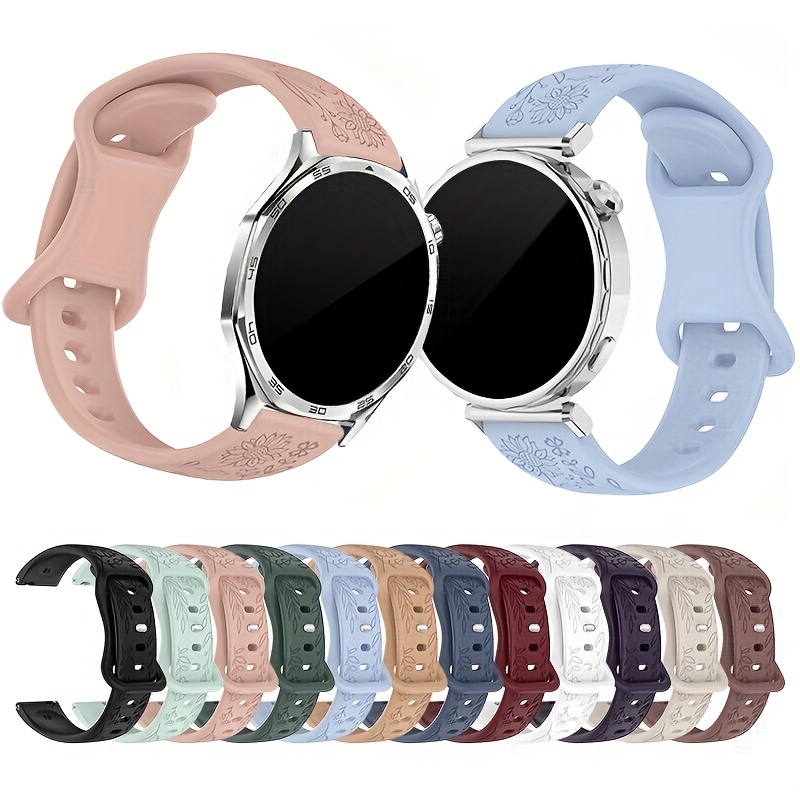 18 20 22mm sunflower carved silicone strap compatible with huawei watch gt4     gt5 3  42 41mm for samsung for galaxy watch fe 7 6 5 4 40 44mm replacement straps for xiaomi for    