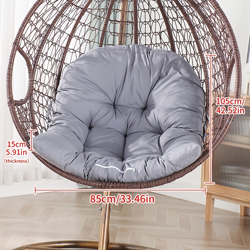 E-shop 1 Stück Bohemian Steppbare Abnehmbare Waschbare Dicke Kissenauflage für Hängesessel, Hängematten, Schaukelbetten - Grau/Beige Innen-/Außendekor