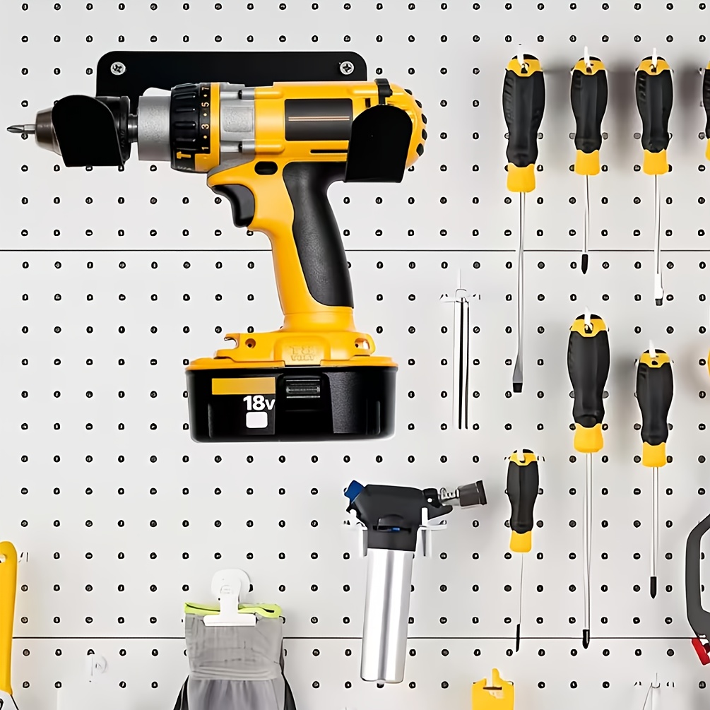Sturdy Metal Organizer for Power Tools - Wall-Mounted Drill Bit Holder with Safety Features, Designed for Efficient Garage Storage of Drilling Equipment, Ideal for Workshops - Rust-Resistant Garage Shelf Organizer