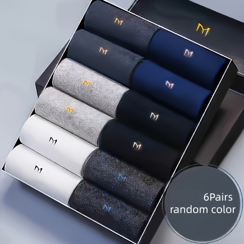 TEMU Lot aléatoire de 12 chaussettes pour homme, 6 paires - Convient à toutes , chaussettes , respirantes et absorbant l'humidité, couture adaptée et
