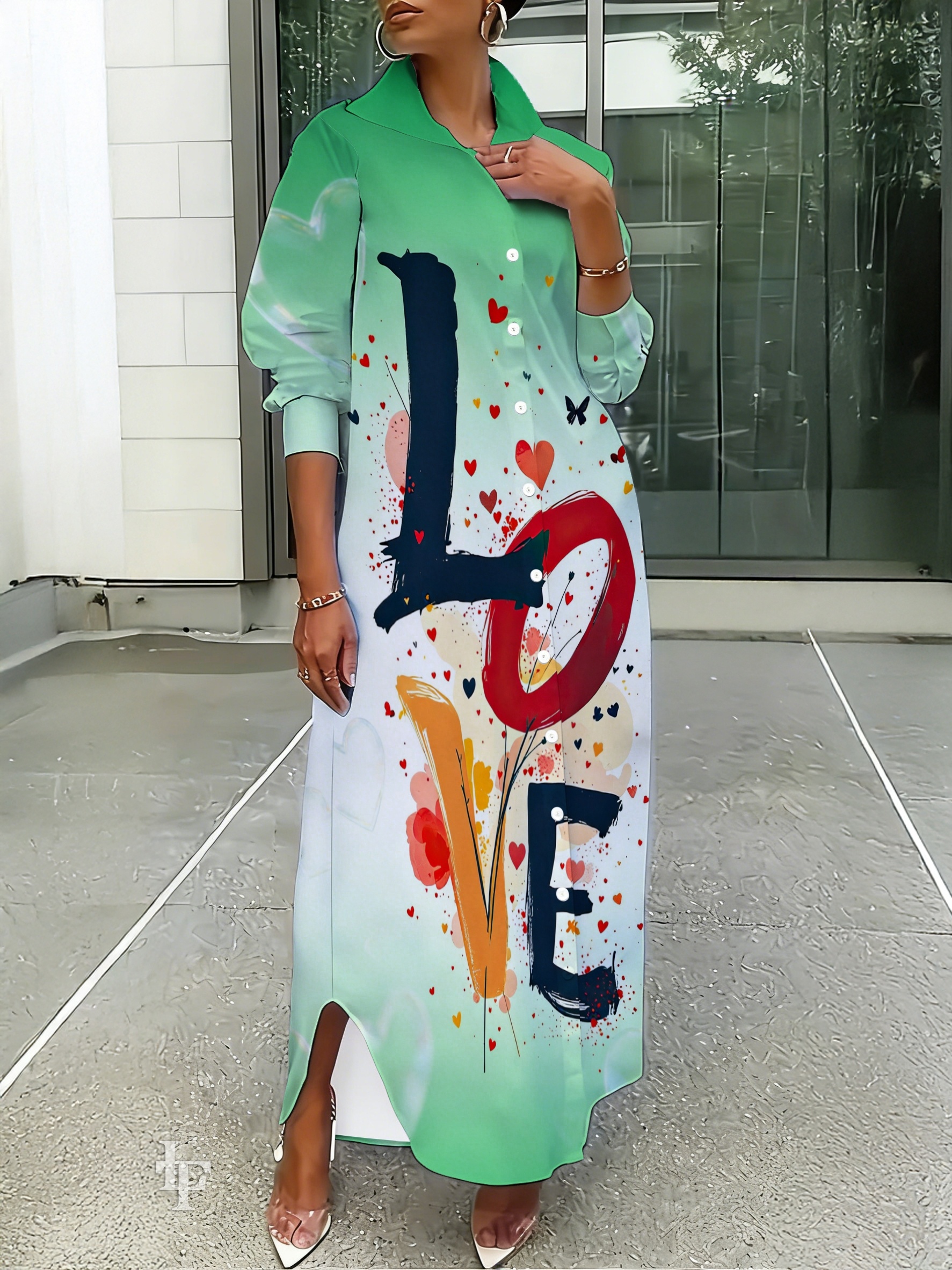 modern african dresses for ladies with sleeves Green Blue African Print Midi Dress  Ankara Dress