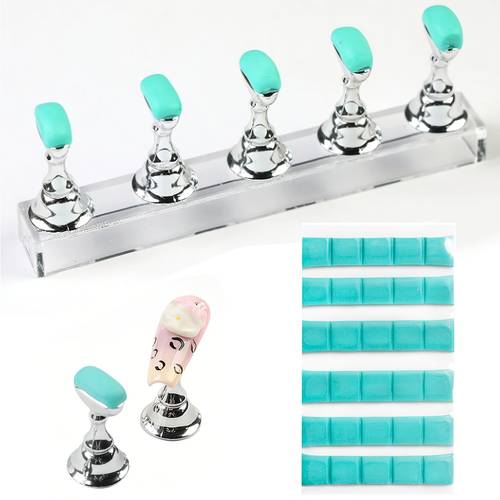 nail art practice nail holder tools manicure display bracket painted nail polish fixing practice nail sheet 30 clay beginner works display nail art special tool set