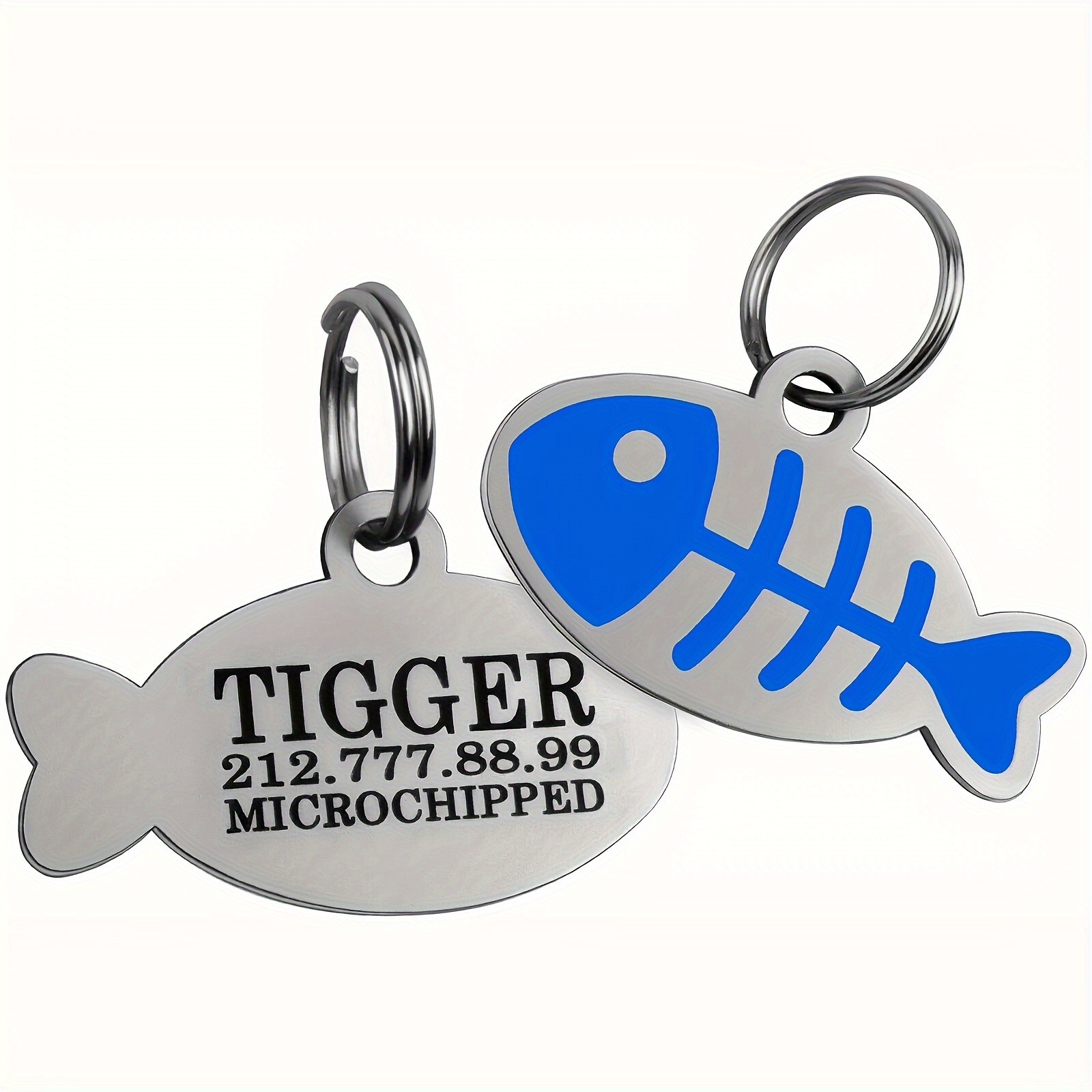 TEMU [customization] 1pc Cute Cat Pet Custom Id Tag, Personalized Engraved Phone Id Tag, Custom Engraving, Anti-loss And Easy To Read, Cute