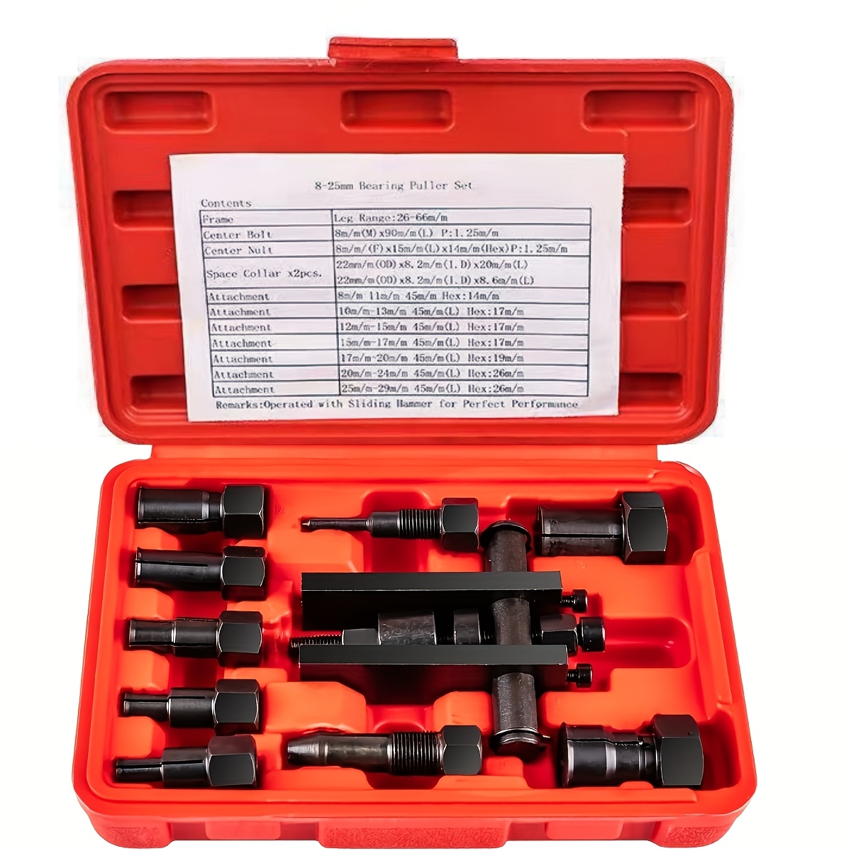 Image of 10pcs Motorcycle Bearing Puller, Inner Bearing Puller Tool Kit, 8-25mm Wheel Bearing Removal Tool Set, Facoow