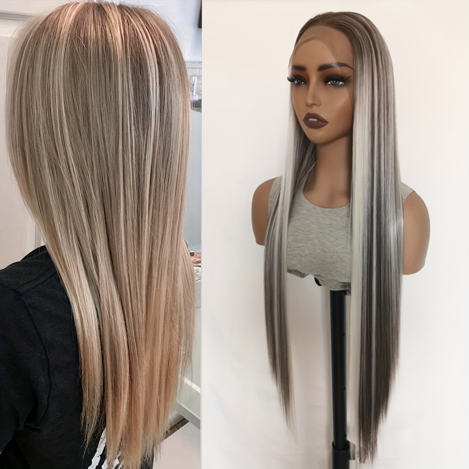 18 inch shoulder length blonde wig for women heat resistant  display picture 2