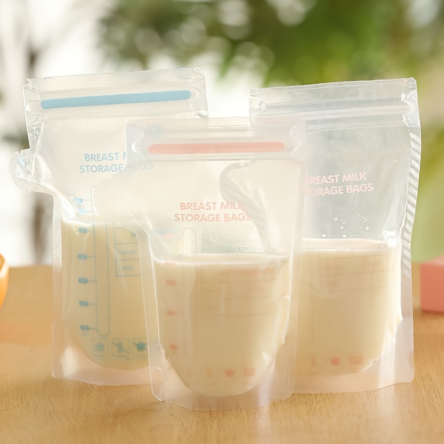 

30pcs Breast Milk Storage Bags, Disposable Polypropylene (pp) Freezer Safe, Gummed Closure Seal, 30ml Small Capacity Breastmilk Preservation Pouches