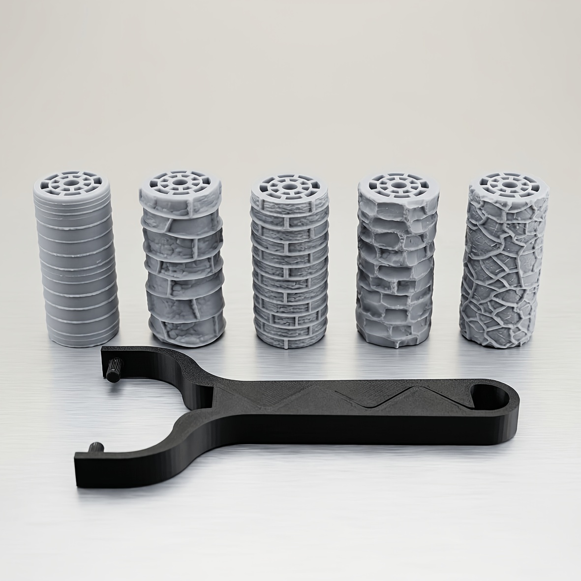 Image of Texture-rollers Miniatures, Suitable For Tabletop Role-playing Games, Terrain, And Artistic Creation - Unpainted, Detailed, Gray Resin, Creative Toys, Ground And Wall, Scene Terrain | Exquisite Toys