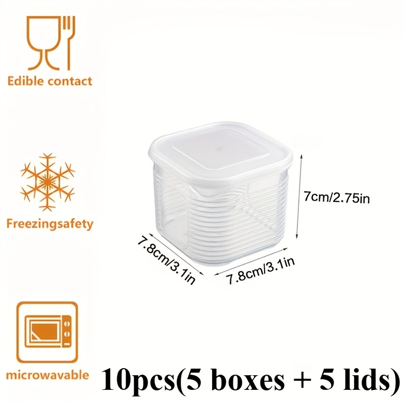 TEMU 10pcs Stackable -keeping Boxes With Soft-sealed Lids (5 Lids And 5 Boxes) - Food-grade Plastic Material, Space-saving Design Suitable For