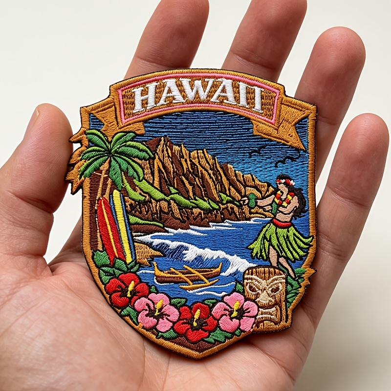 TEMU 1pc Hawaii Patch Cute Embroidered Iron On