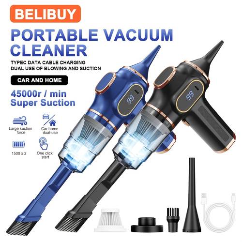 immagine dell'articolo nuovo potente aspirapolvere portatile 2026, soffiatore aspiratore 5 in 1, display a led/uso portatile/soffiatore/ricarica usb, per pulizia interni auto, di animali domestici, cucina, articoli per la pulizia , accessori per auto da donna, regali articoli per auto